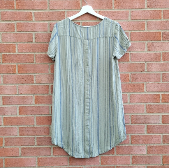 Cloth & Stone Striped Linen Blend Shift Dress Medium - Picture 4 of 8